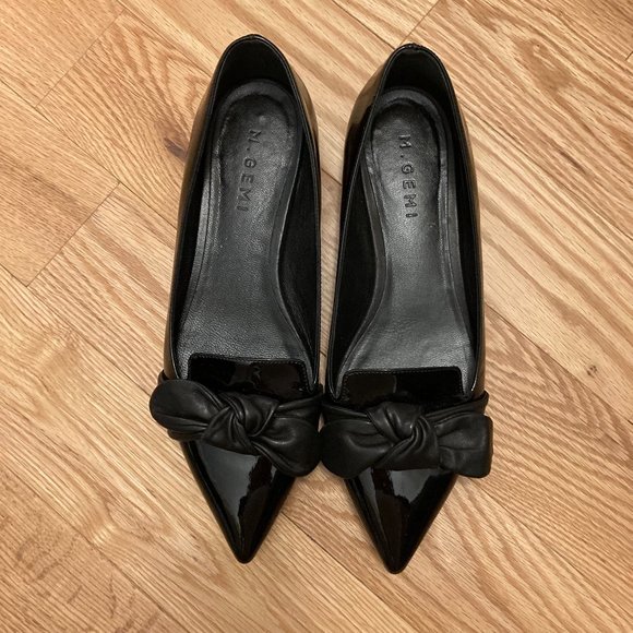 M.Gemi Abbracci Flat in Black Patent Leather Sz 38.5 - Picture 1 of 5
